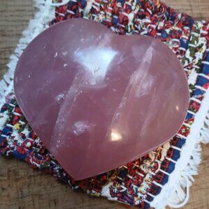 Rose quartz crystal heart